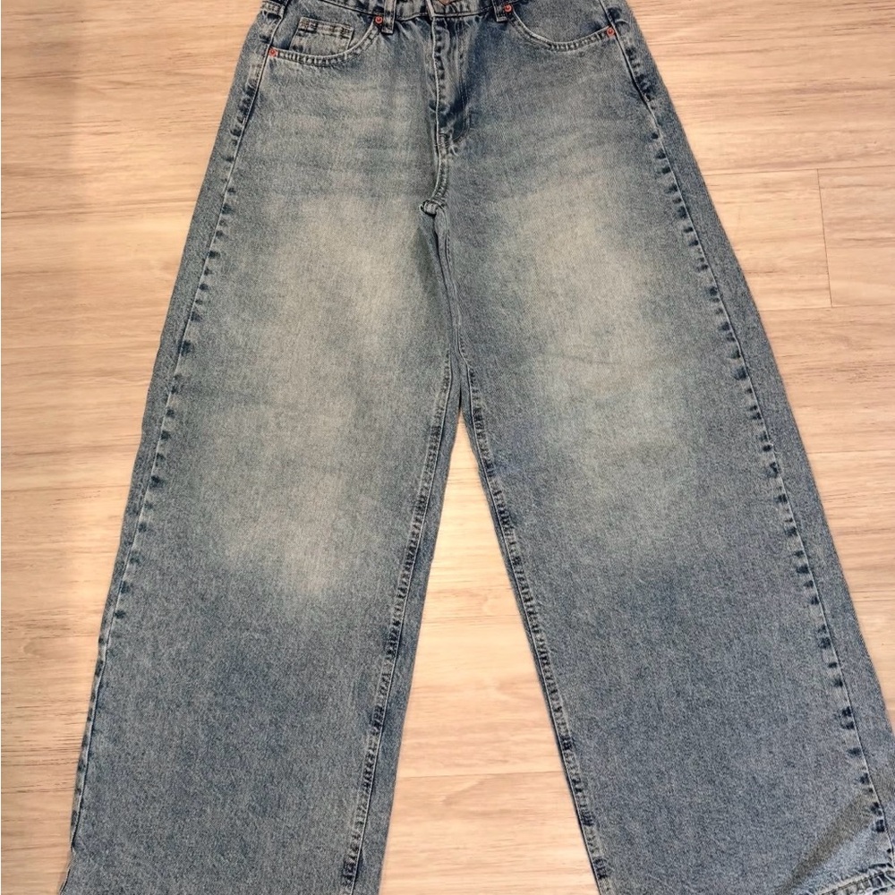 Wide-Leg Denim Jeans